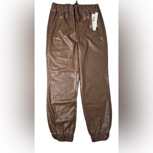 TINSELTOWN Faux Leather Jogger Pants